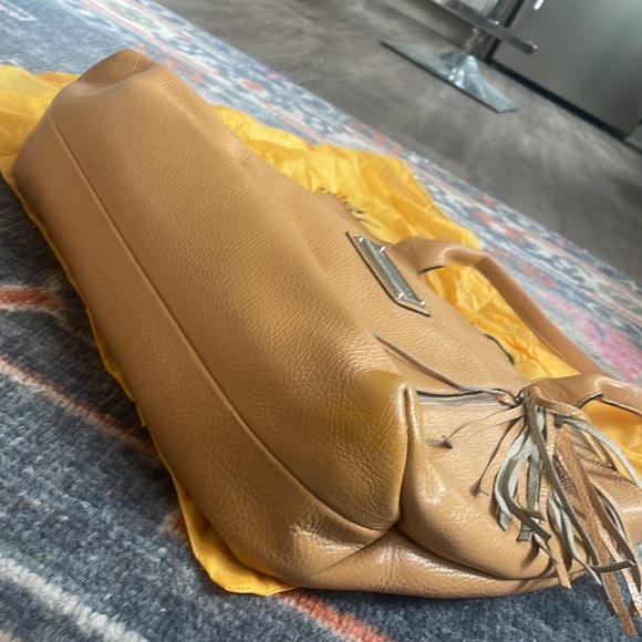 Authentic VALENTINO Alizee Almond Tote with Fringe Tassles - Picture 8 of 9